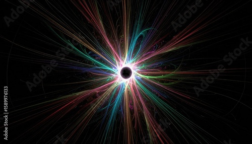 Abstract fractal radiating from a dark center