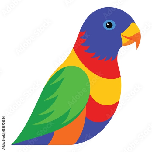 colorful parrot on white background