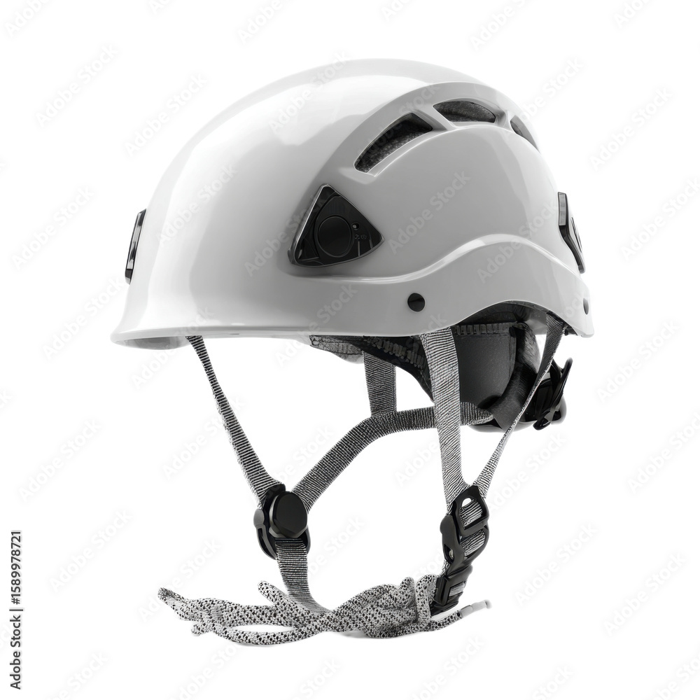 Fototapeta premium White helmet with a black strap