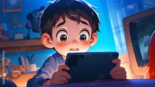 little boy with laptop