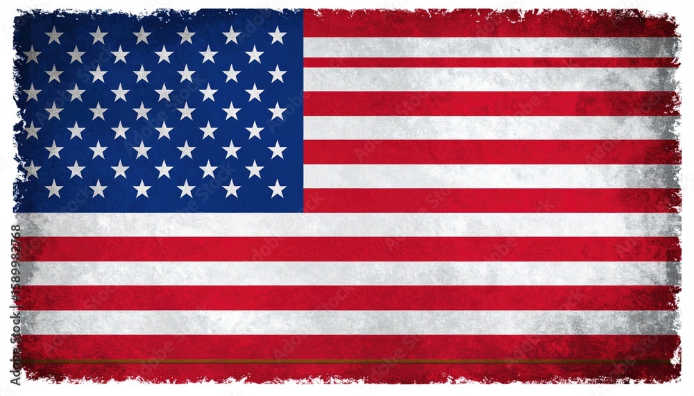 Fototapeta premium Aged American flag