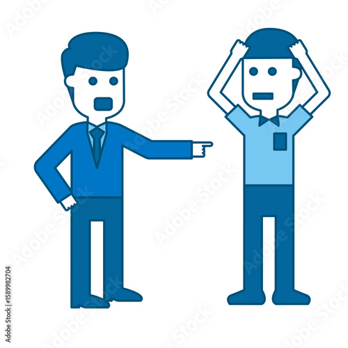 Illustration of Boss Complains To Employees