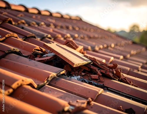 Damaged terracotta roof tiles (1)