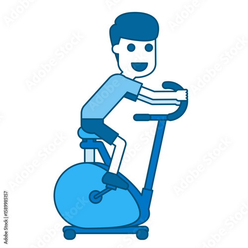 Illustration of Man on Staionary Bike