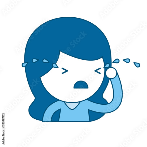 Illustration of a Girl Crying