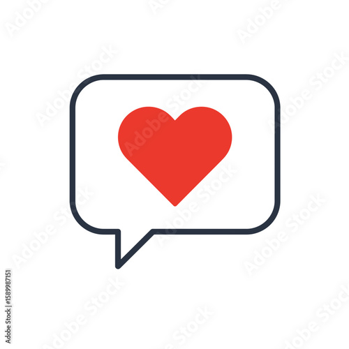 A minimalist heart vector icon for social media likes