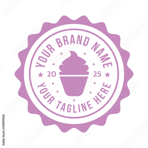 Sweet Cake Shop Logo – Round Bakery Badge for Dessert Brands