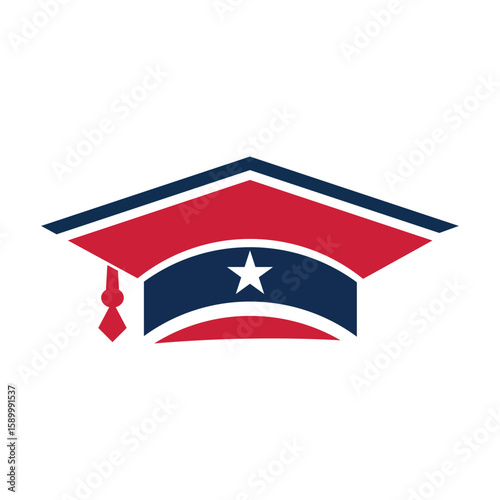 Academic Real Estate Logo – Graduation Cap & Home Concept