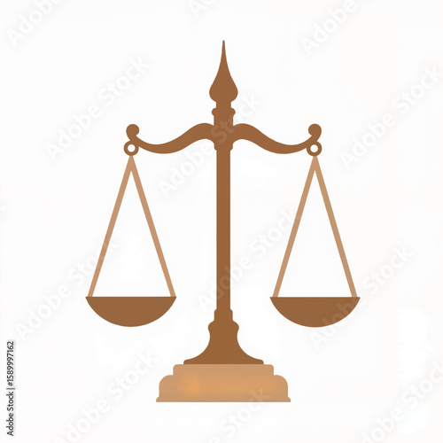 Legal scales icon in minimalist style against white background  