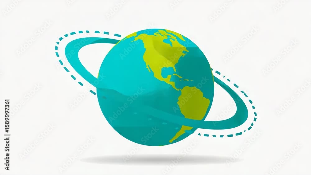 world globe geography lesson object loop illustration flat design video world globe geography lesson object loop illustration flat design video