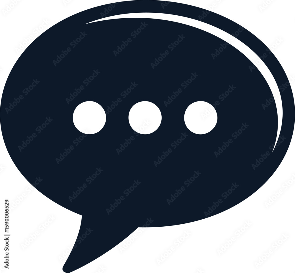 Fototapeta premium Speech bubble icon with three dots on plain. Vector illustration