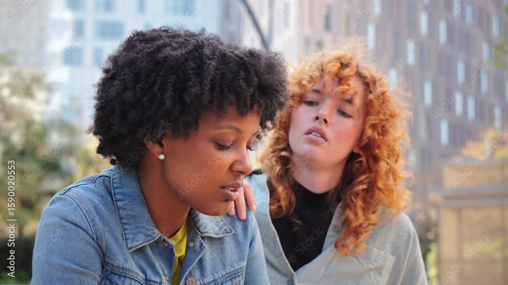 In an intimate moment, two friends connect deeply as one provides emotional support to the other facing challenges in life. Their bond reflects true friendship and care in trying times.