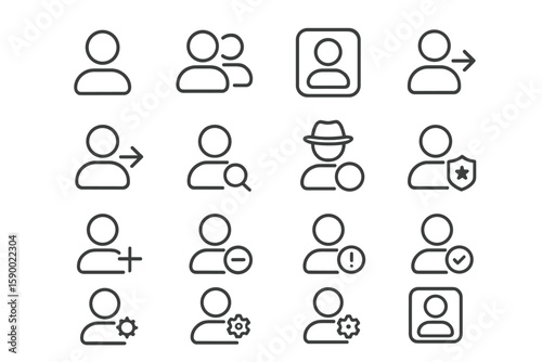 User interface icons for profile and security settings on dark background