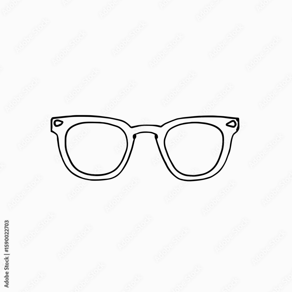 Fototapeta premium Hexagonal glasses outline design for stylish eyewear concept 