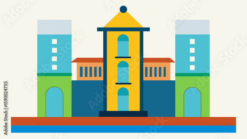 A level used to ensure accuracy and precision in building structures.. Vector illustration