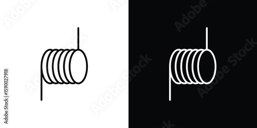 Wire coil icon black vector concept - stock vector.