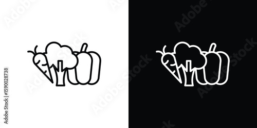Vegetable icon black vector concept - stock vector.