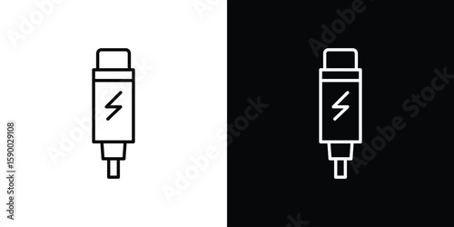 USB type c icon black vector concept - stock vector.