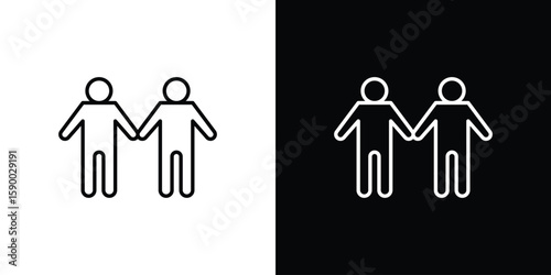 Twin icon black vector concept - stock vector.