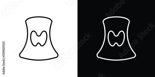 Thyroid icon black vector concept - stock vector.