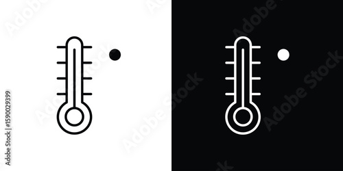 Thermometer icon black vector concept - stock vector.