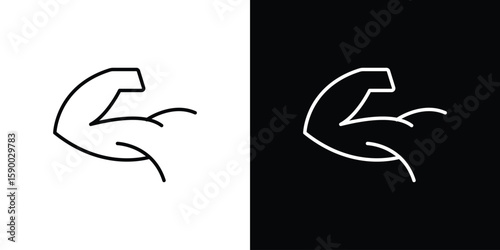 Strong arm icon black vector concept - stock vector.