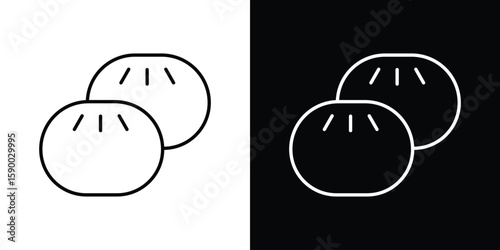Steamed bread icon black vector concept - stock vector.