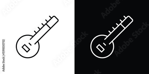Sitar icon black vector concept - stock vector.