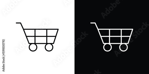 Shopping cart icon black vector concept - stock vector.