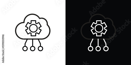 SaaS icon black vector concept - stock vector.