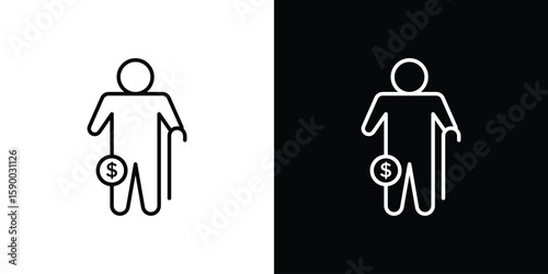 Retirement icon black vector concept - stock vector.