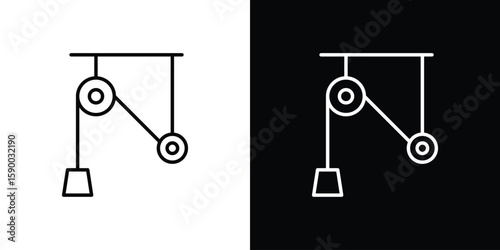 Pulley icon black vector concept - stock vector.
