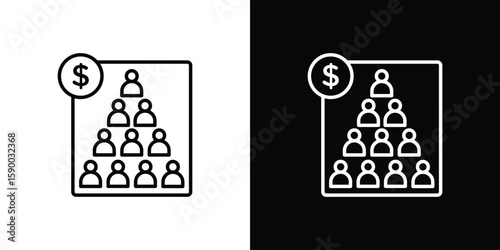 Ponzi scheme icon black vector concept - stock vector.