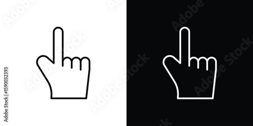 Pointing hand icon black vector concept - stock vector.