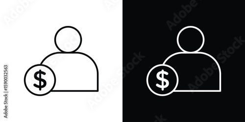 Personal loan icon black vector concept - stock vector.