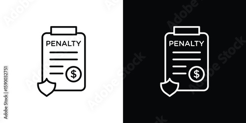 Penalty icon black vector concept - stock vector.