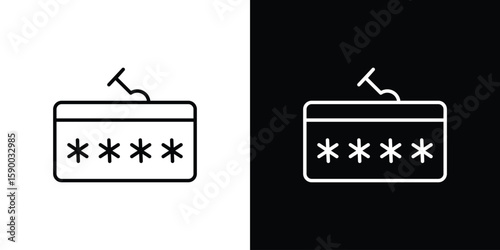 Password phishing icon black vector concept - stock vector.