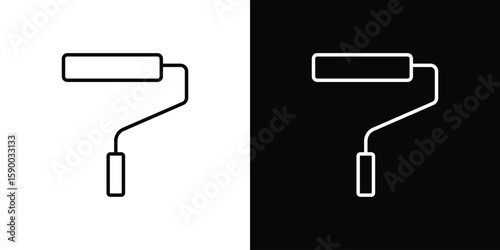 Paint roller icon black vector concept - stock vector.