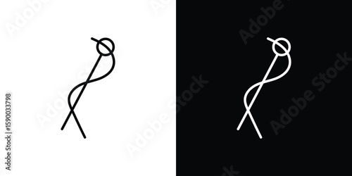 Needle icon black vector concept - stock vector.