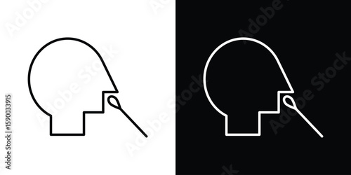 Nasal swab icon black vector concept - stock vector.