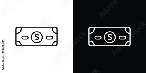 Money icon black vector concept - stock vector.