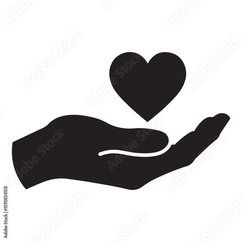 hands holding heart beat line vector icon. heart care symbol, hands with heart cardio symbol. Flat vector illustration simple design.