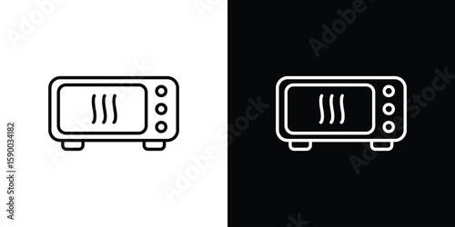 Microwave icon black vector concept - stock vector.
