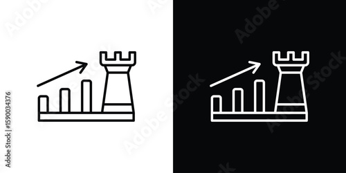 Marketing strategy icon black vector concept - stock vector.