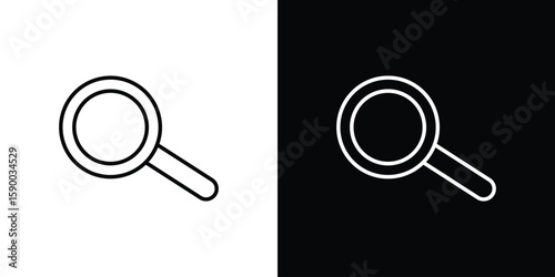 Magnifying glass icon black vector concept - stock vector.