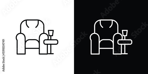 Lounge icon black vector concept - stock vector.