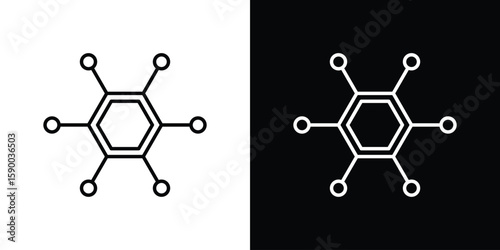 Hub icon black vector concept - stock vector.