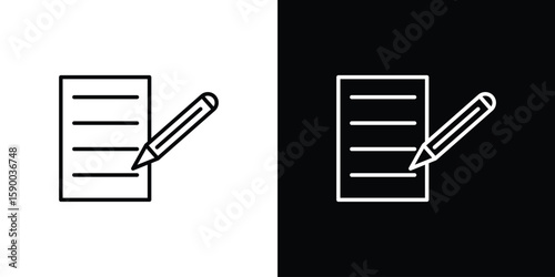 Homework icon black vector concept - stock vector.