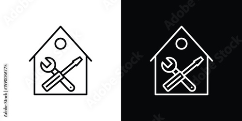 Home repair icon black vector concept - stock vector.