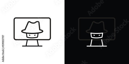 Hacker icon black vector concept - stock vector.